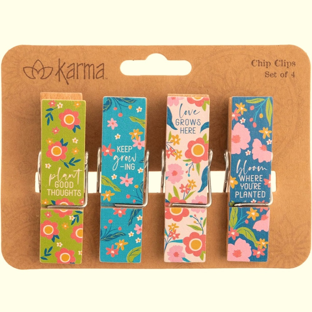Karma Chip Clips - Bag Clips - Potato Chip Bag Clips - Colorful and Fun